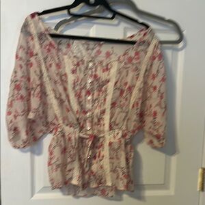 GuessFloral Sheer Blouse